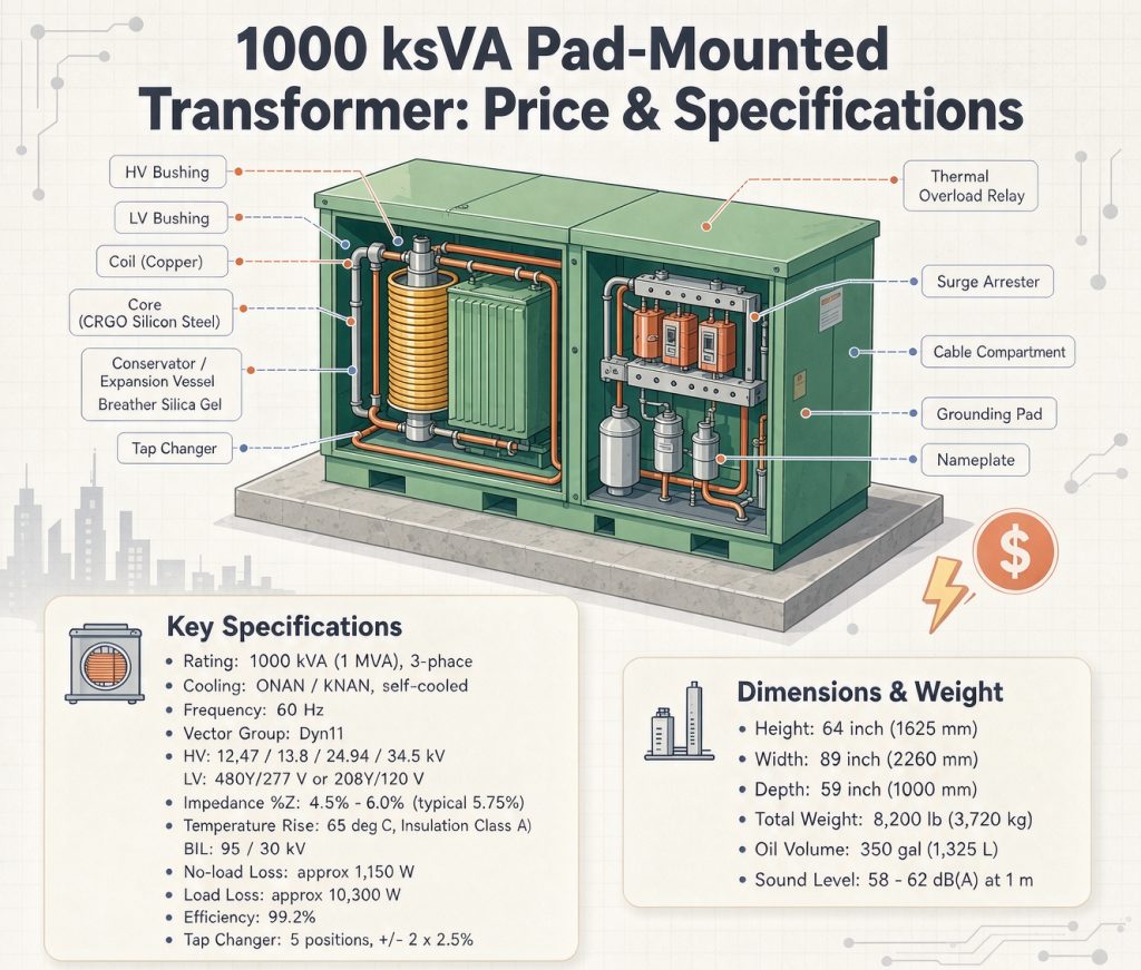 1000 kVA Pad Mounted Transformer