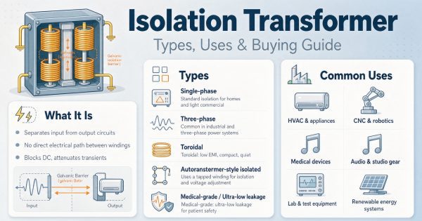 Isolation Transformer: Types, Uses & Buying Guide