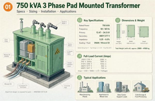 750 kVA 3 Phase Pad Mounted Transformer