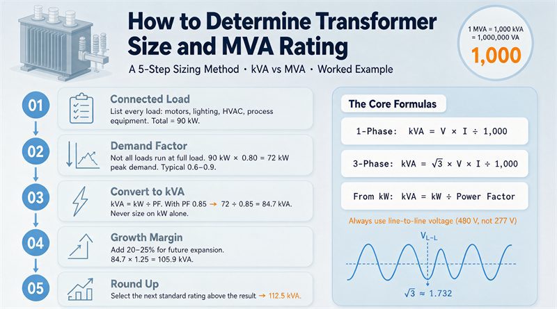 How to Determine Transformer Size and MVA Rating