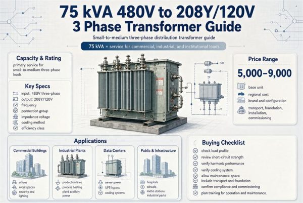 75 kVA 480V to 208Y/120V 3 Phase Transformer Guide