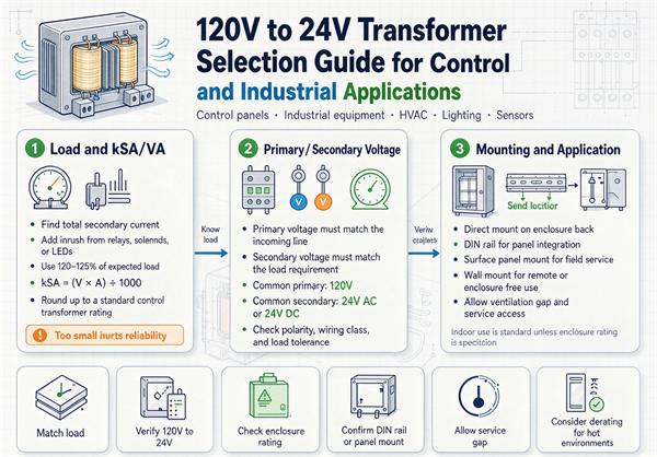 120V to 24V Transformer Selection Guide for Control and Industrial Applications