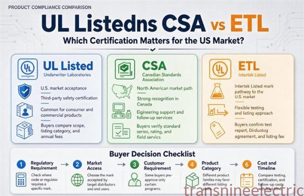 UL Listed vs CSA vs ETL