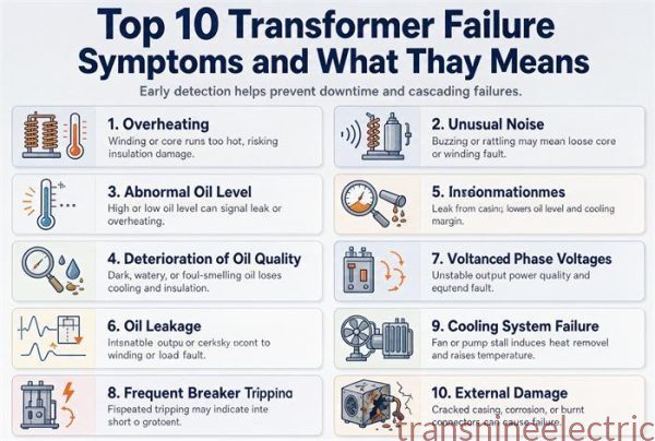 Top 10 Transformer Failure Symptoms and What They Mean